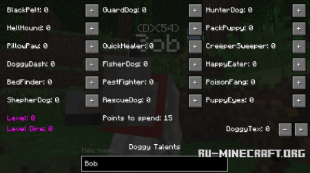 Doggy Talents Mod  Minecraft 1.5.1