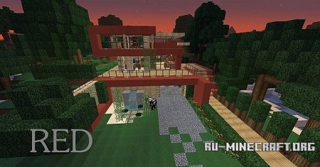  RED | Beach house | modern  minecraft