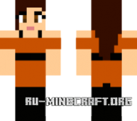 Скачать скин девочка в оранжевом платье  для minecraft