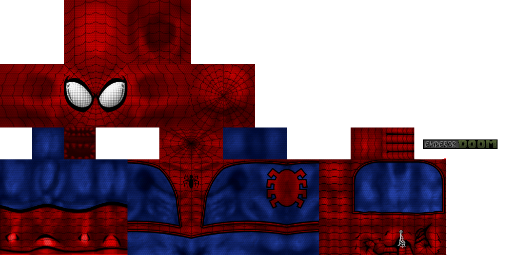 Spiderman Minecraft Skin Template Iron Spiderman spiderman Shattered Dimensions with