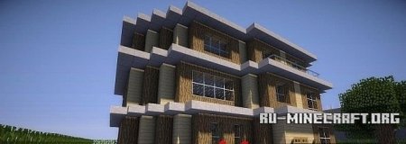    Massive Modern Log Mansion! (SCHEMATIC)   Minecraft