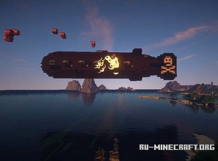  Working Submersible Pirate Air Warship and Fighters  minecraft