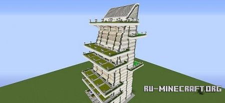   Futuristic Green Skyscraper  Minecraft