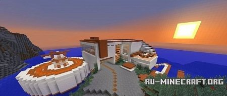   Modern, Tony Stark Based, Cliff-side Mansion  Minecraft
