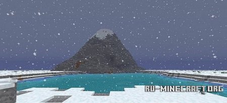  Beautiful Ice Capped Mountains Next To An Icy Lake   Minecraft