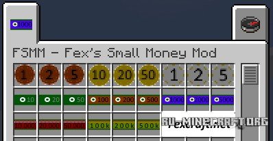  FSMM- Fex's Small Money Mod  Minecraft 1.8