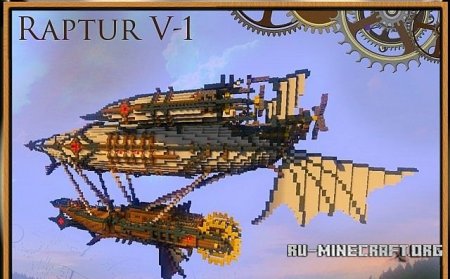  Steampunk Airship Reptur V-1 Map   Minecraft