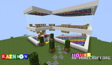  Rainbow House  Minecraft