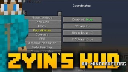 Скачать Zyin's HUD для Minecraft 1.7.2