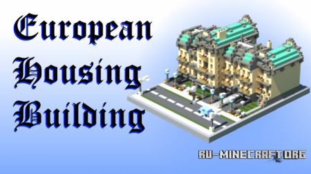  European Housing Building with Interior  Minecraft
