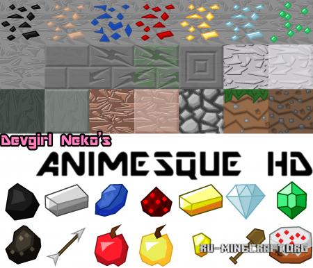 Devgirl Neko's Animesque HD [64x]  Minecraft 1.8.8