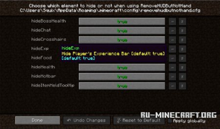  Remove HUD  Minecraft 1.9