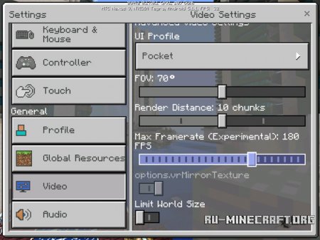  Max Framerate  Minecraft PE 0.17.0