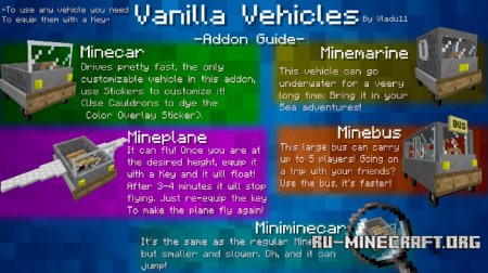  Vanilla Vehicles  Minecraft PE 1.2