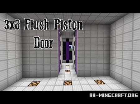  3X8 Flush Piston Door  Minecraft