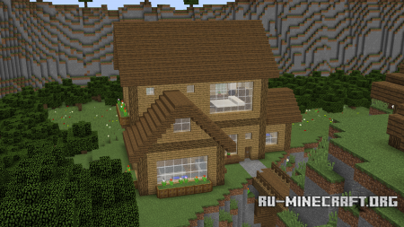  Cliffside Wooden Mansion  Minecraft