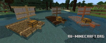  Chested Sail Raft  Minecraft PE 1.4