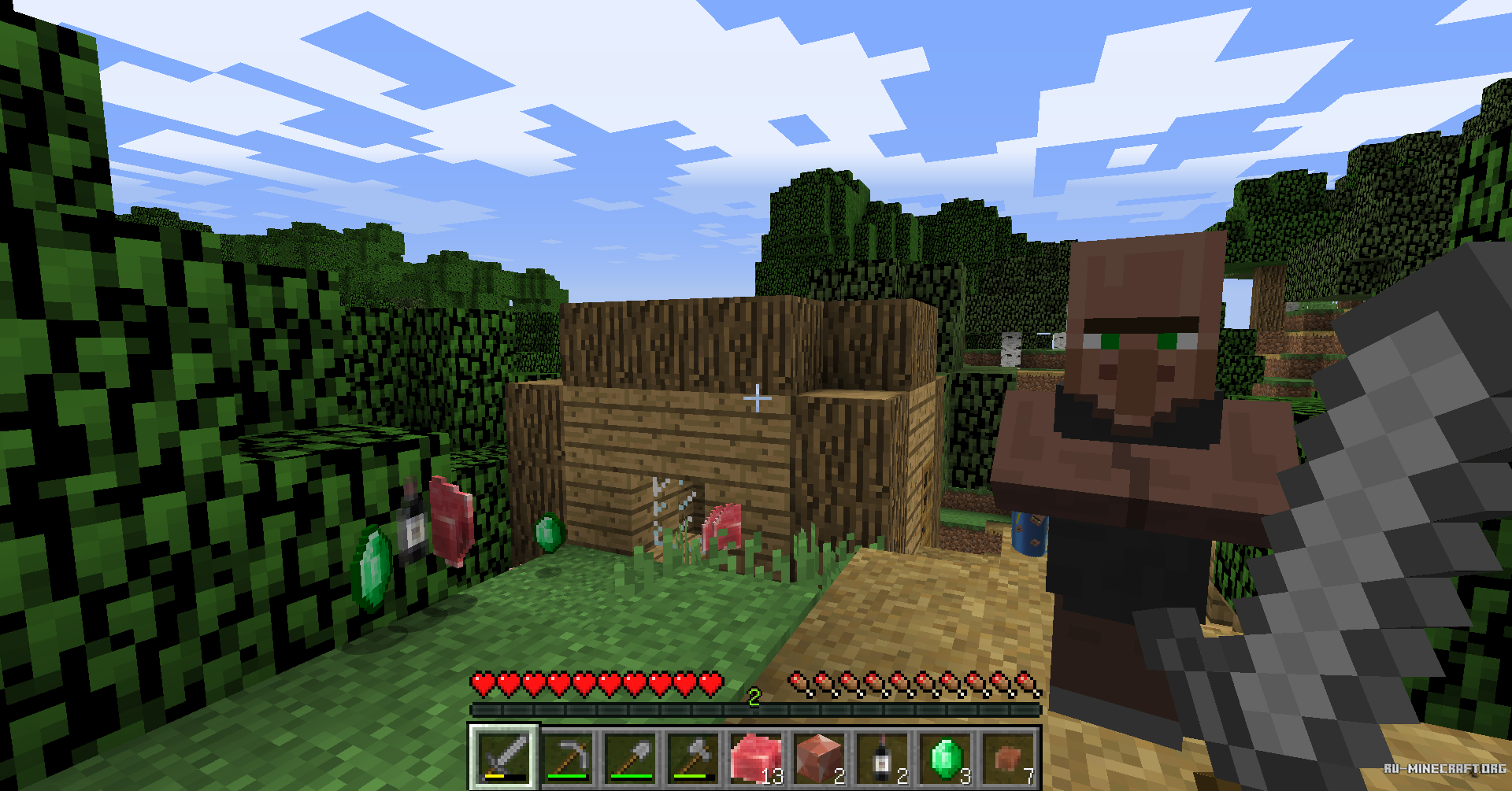 What is the title of this picture ? Скачать Villager Drop для Minecraft 1.12.2