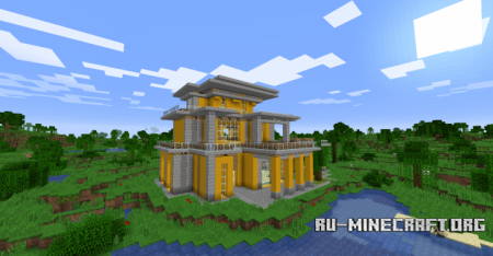  Yellow Simple Modern House  Minecraft