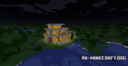  Yellow Simple Modern House  Minecraft