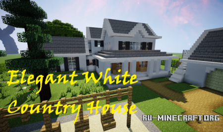  Elegant White Country House  Minecraft