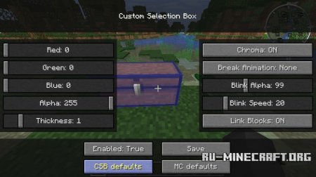 Скачать Custom Selection Box для Minecraft 1.13