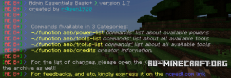 Скачать Admin Essentials Basic для Minecraft PE 1.10