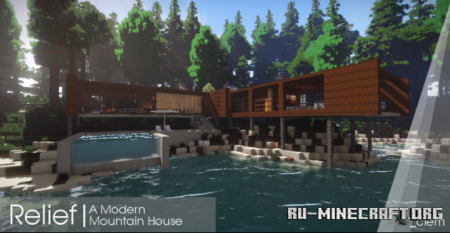  Relief - Modern Mountain House  Minecraft