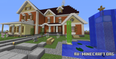  Suburban House With Pond  Minecraft