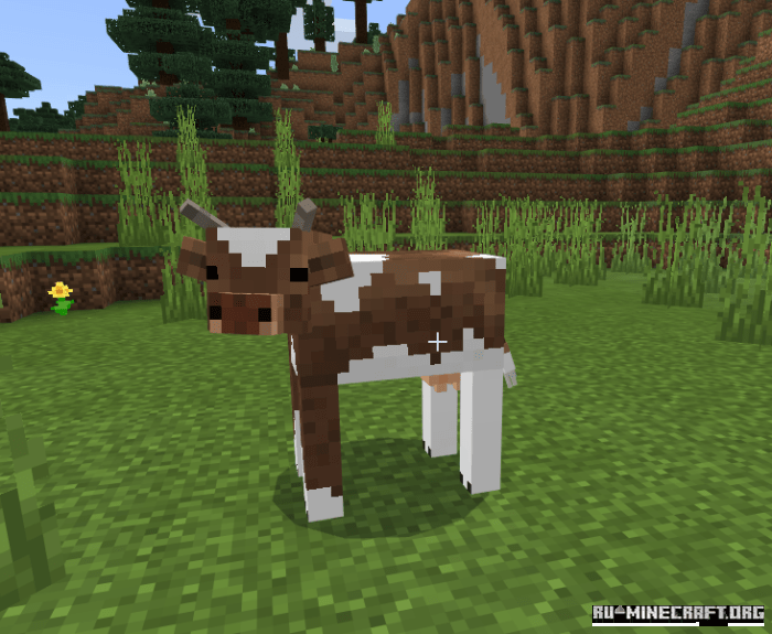 Скачать Cuter Vanilla Cows для Minecraft PE 1.13.