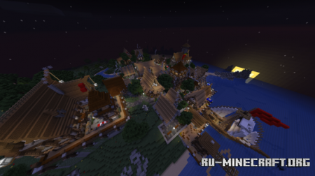  Small Medieval Town on Island  Minecraft