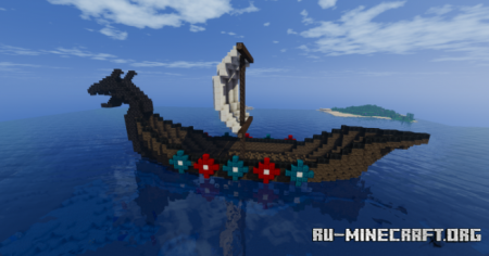  Giant Dragon Head Viking Boat  Minecraft