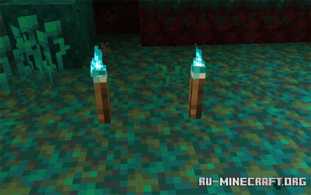 Факел с огнём душ в Minecraft 1.16