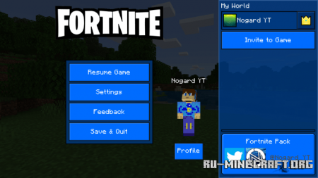  Fortnite GUI RP [16x16]  Minecraft PE 1.16