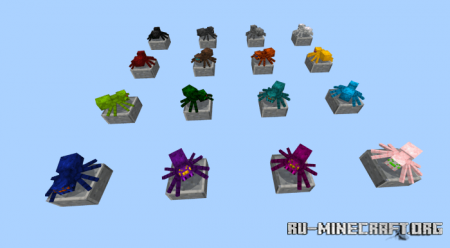  Colorful Spiders  Minecraft PE 1.14