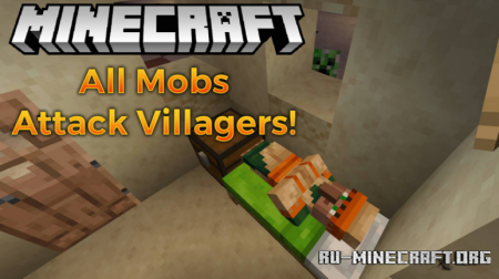  All Mobs Attack Villagers  Minecraft 1.15.2