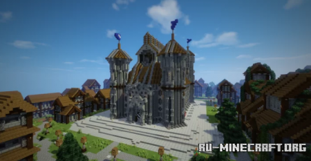  Medieval Cathedral with City  Minecraft