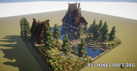  Medieval House and Landscape Diorama  Minecraft
