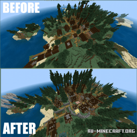 Скачать Mega Taiga Village Transformation для Minecraft PE