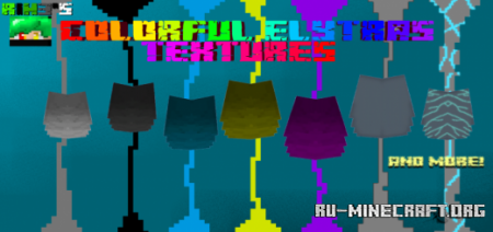  R1H3s Colorful Elytras [256x256]  Minecraft PE 1.16