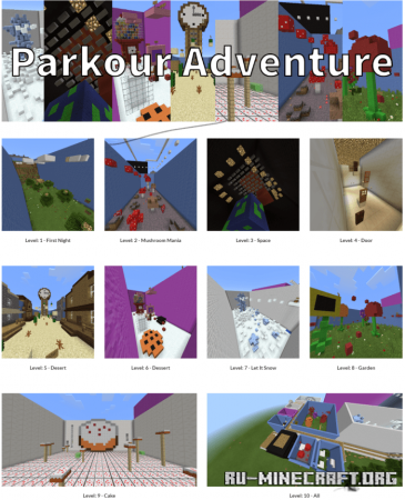 Скачать Parkour Adventure by EaterComputer для Minecraft PE