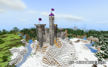  Snowy Mountain Castle  Minecraft PE