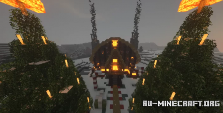  Xmas Trees and House  Minecraft
