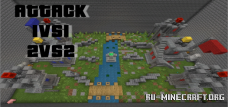  Attack 1VS1, 2VS2  Minecraft PE