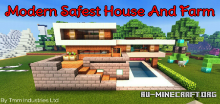  The Safest Modern House And Farm House  Minecraft PE