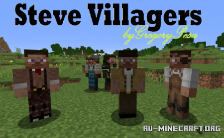 Скачать Steve Villagers by GregoryPesa для Minecraft 1.15