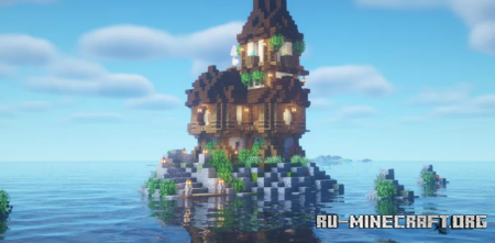Скачать Simple Island With A House by FullySpaced для Minecraft
