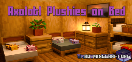 Скачать Axolotl Plushies on Beds для Minecraft PE 1.18