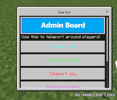 Скачать Admin Board для Minecraft PE 1.18
