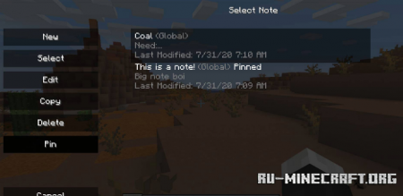 Скачать Notes для Minecraft 1.18.1